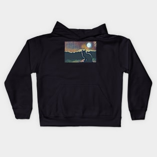 Cat Watching Sunset Cute Kids Hoodie